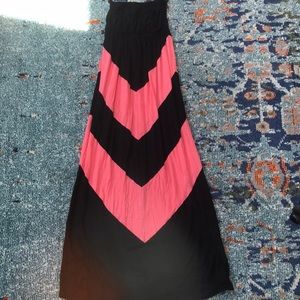 Chevron cotton sleeveless max dress